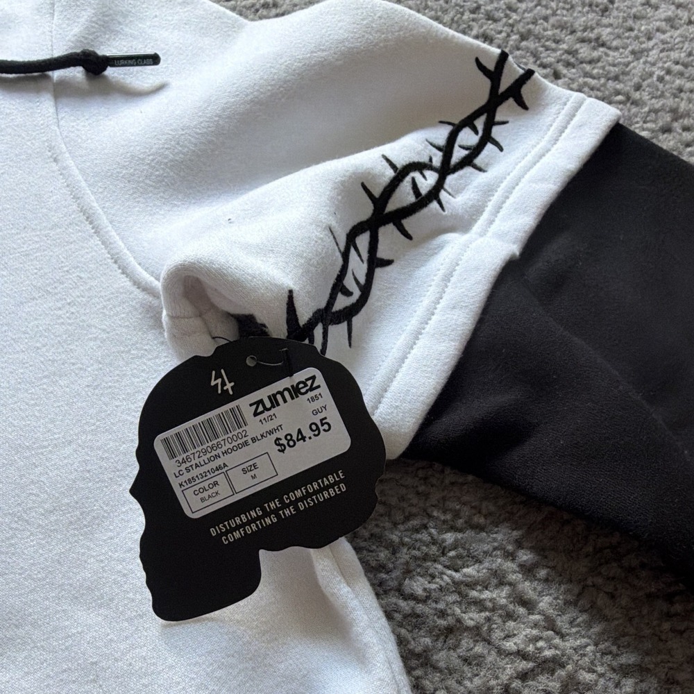 NWT Lurking Class Stallion Hoodie Mens M Black White Grim Reaper Horse Zumiez - Picture 6 of 11